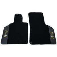 Black Floor Mats with Leather for Lamborghini Gallardo (2004-2014) - Fighter Jet Edition - AutoWin