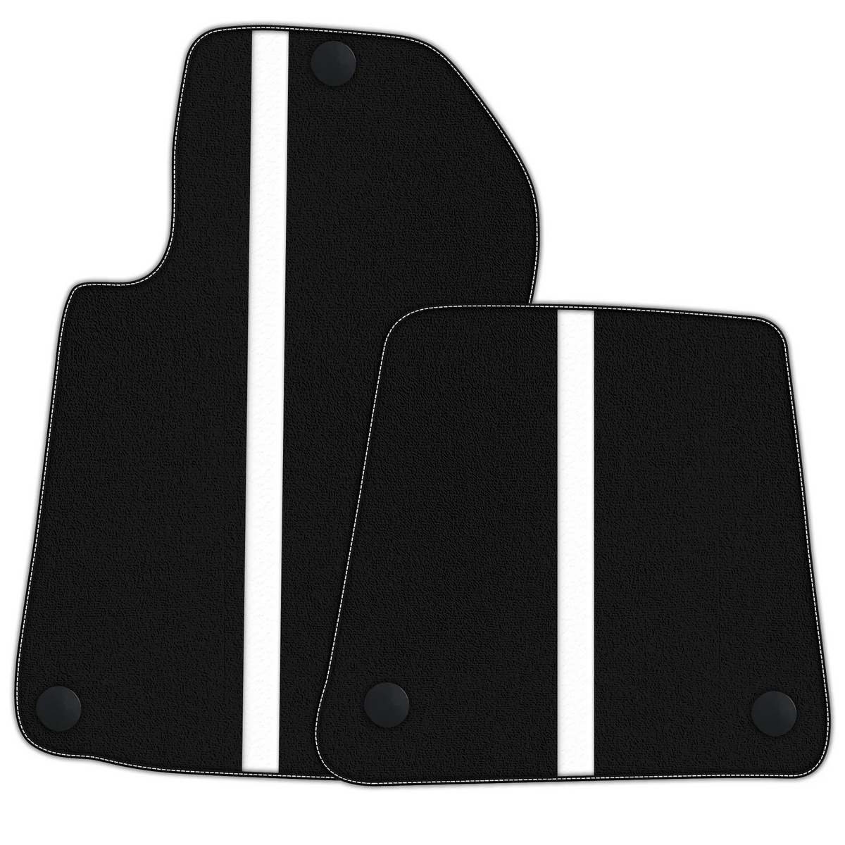 Black Floor Mats with Leather Line for Ferrari 612 Scaglietti (2005-2011) - Various Colors