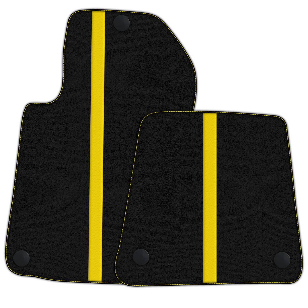 Black Floor Mats with Leather Line for Ferrari 612 Scaglietti (2005-2011) - Various Colors