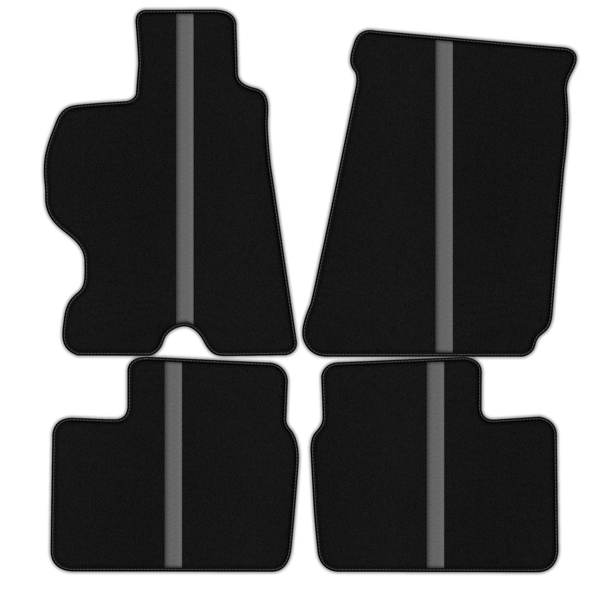 Black Floor Mats with Leather Line for Ferrari FF (2011-2016) - Various Colors
