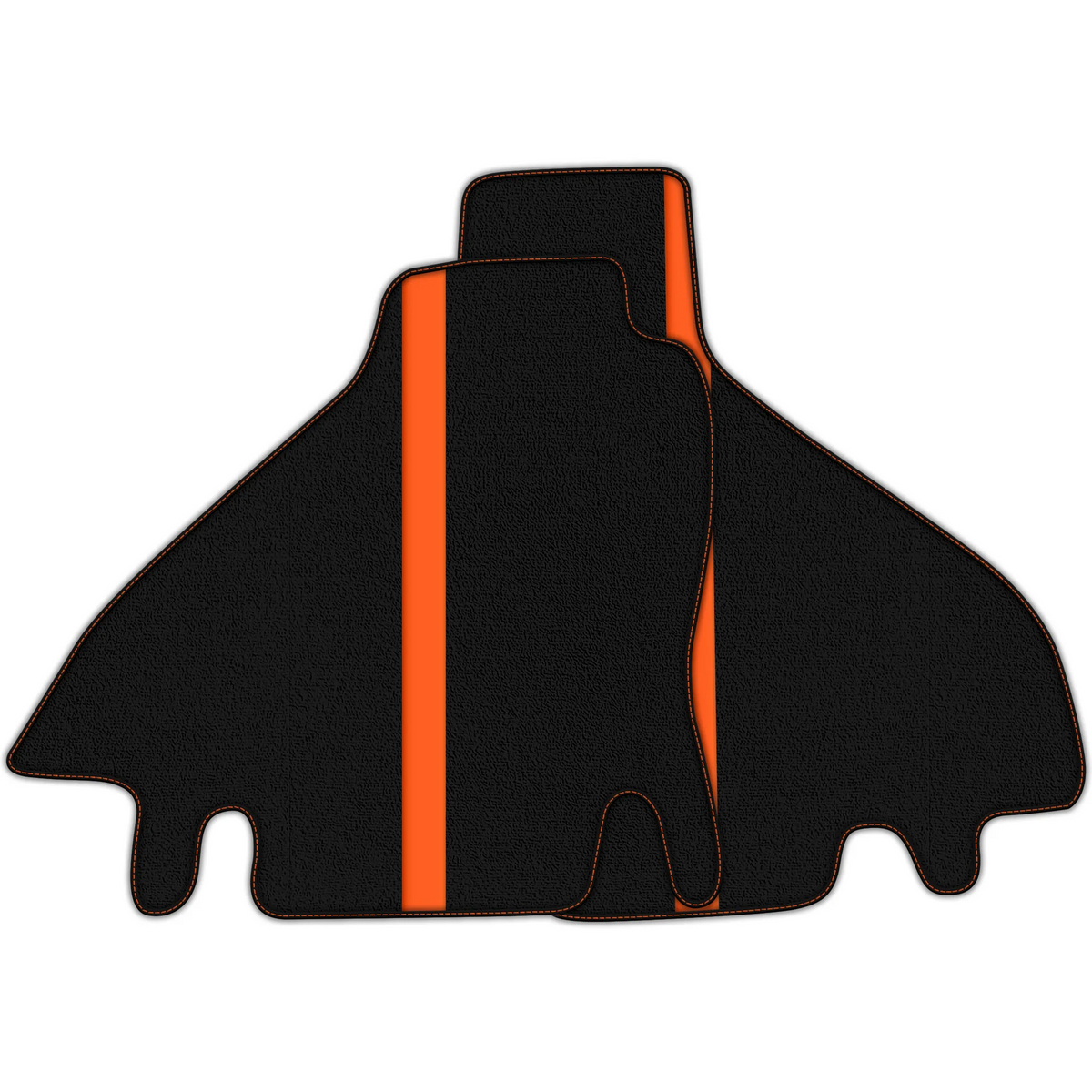 Black Floor Mats with Leather Line for Ferrari Testarossa (1984–1996) - Various Colors