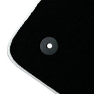 Black Floor Mats with White Trim For Ford Mustang VI (2015-2023) With Pony - AutoWin