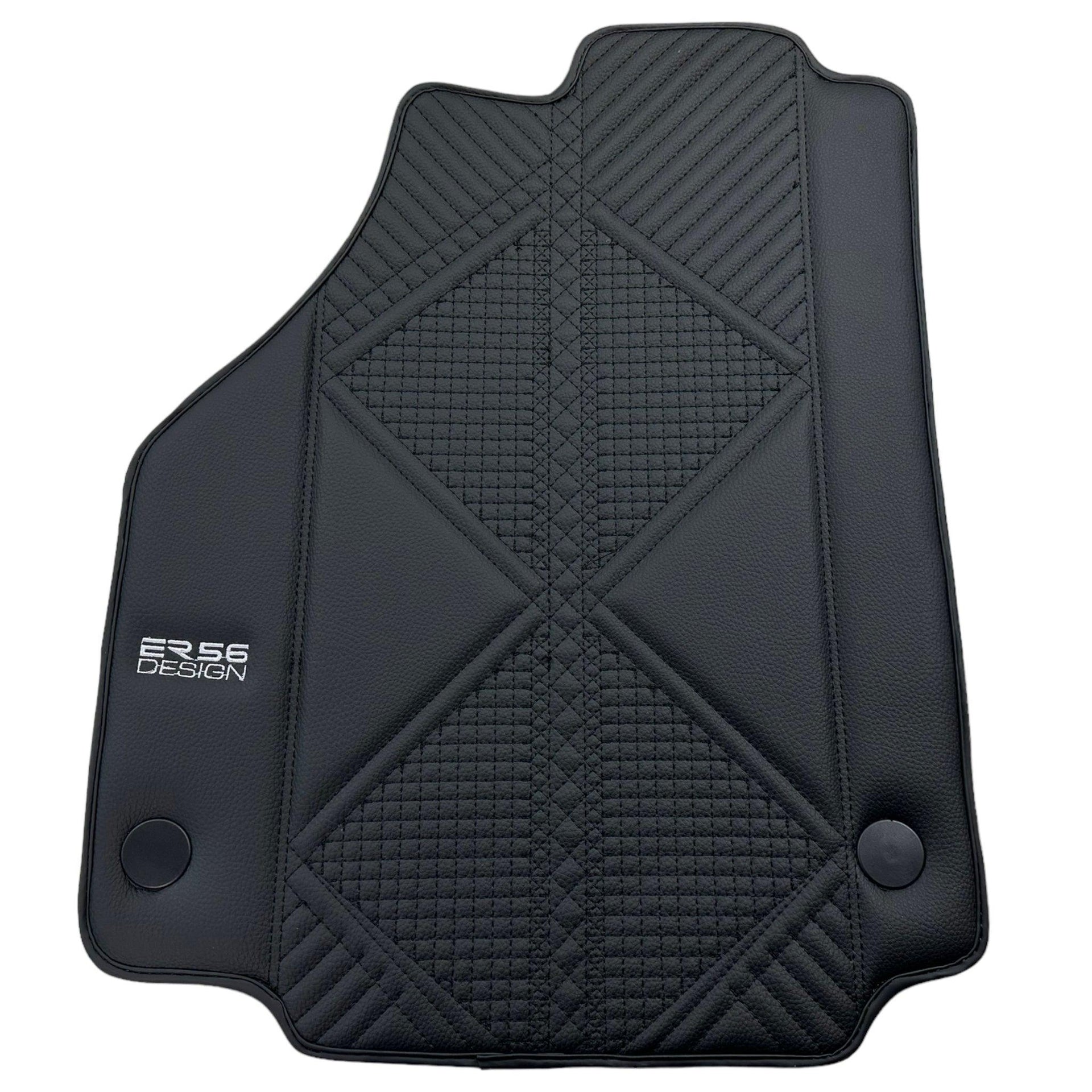 Black Leather Floor Mats For Ferrari 458 GT2 (2012-2015) ER56 Design - AutoWin