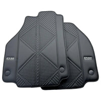 Black Leather Floor Mats For Ferrari 488 Spider (2016-2022) ER56 Design - AutoWin