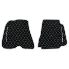 Black Leather Floor Mats for Ferrari 812 Superfast (2018-2023) with Single Diamond Pattern | Full Set Option