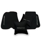 Black Leather Floor Mats for Ferrari 812 Superfast (2018-2023) with Single Diamond Pattern | Full Set Option