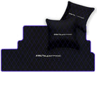 Black Leather Floor Mats for Ferrari 812 Superfast (2018-2023) with Single Diamond Pattern | Full Set Option