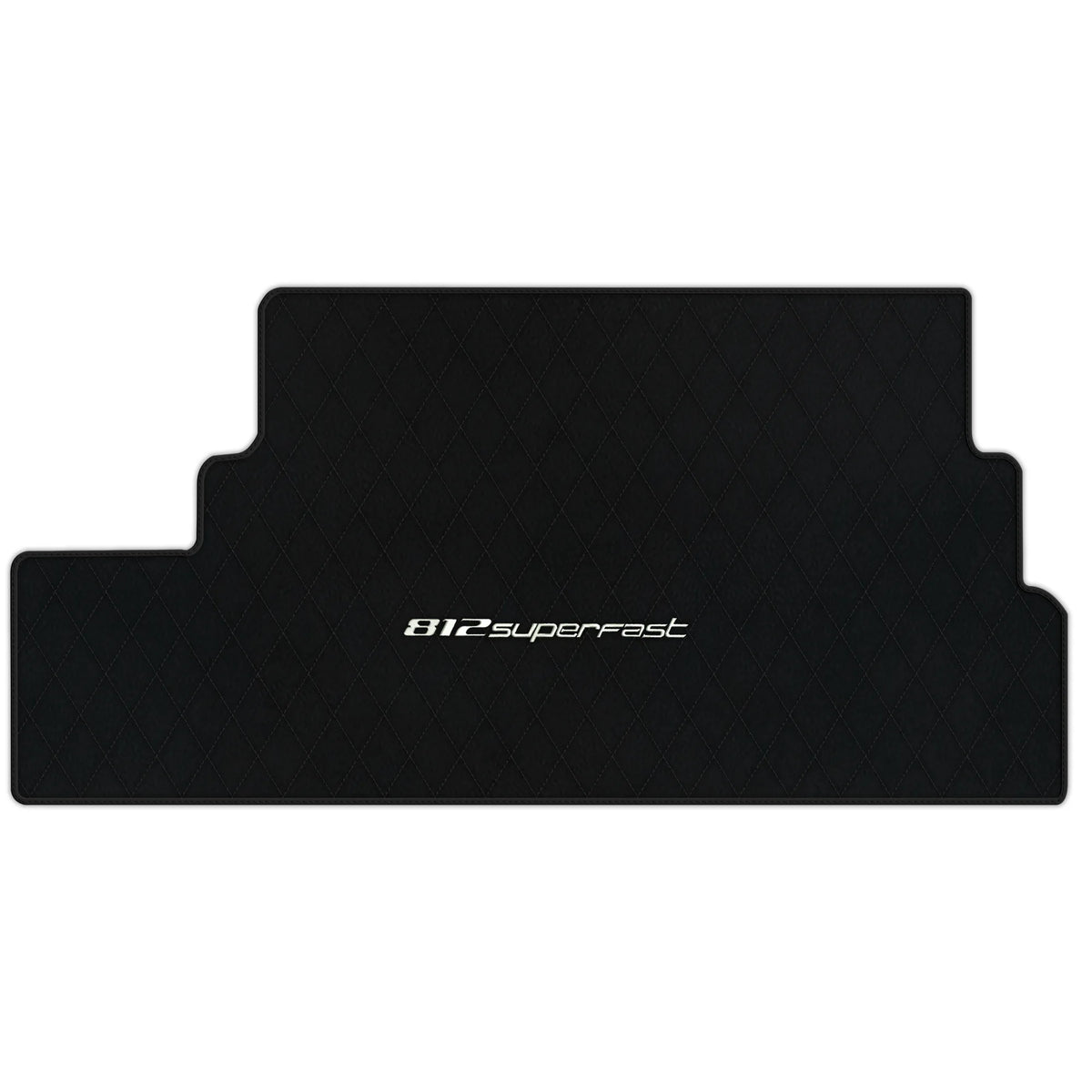 Black Leather Floor Mats for Ferrari 812 Superfast (2018-2023) with Single Diamond Pattern | Full Set Option