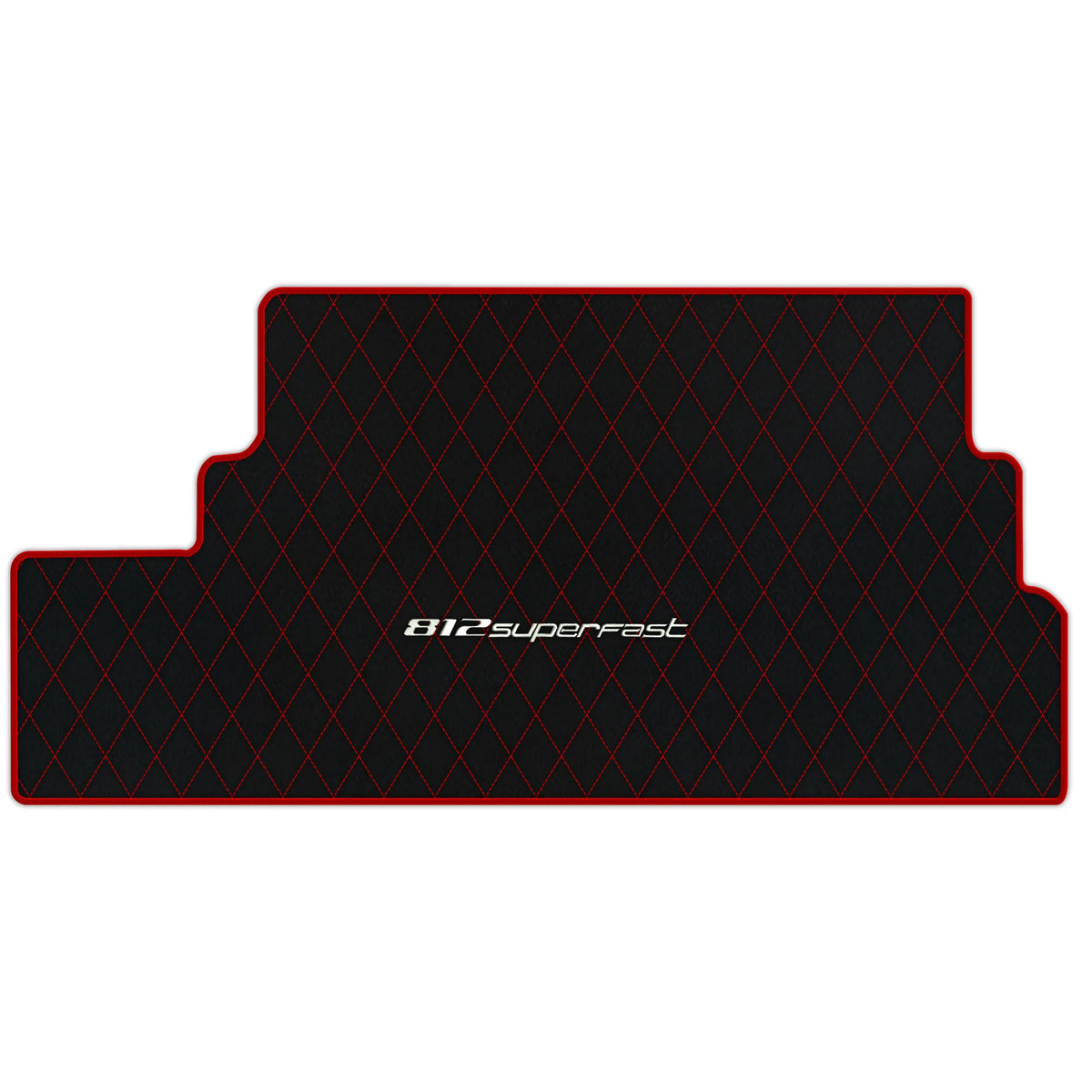 Black Leather Floor Mats for Ferrari 812 Superfast (2018-2023) with Single Diamond Pattern | Full Set Option