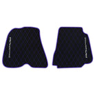 Black Leather Floor Mats for Ferrari 812 Superfast (2018-2023) with Single Diamond Pattern | Full Set Option