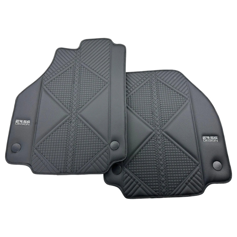 Tapis de sol en cuir noir pour Ferrari F8 Spider (2019-2023) Design ER56 - AutoWin