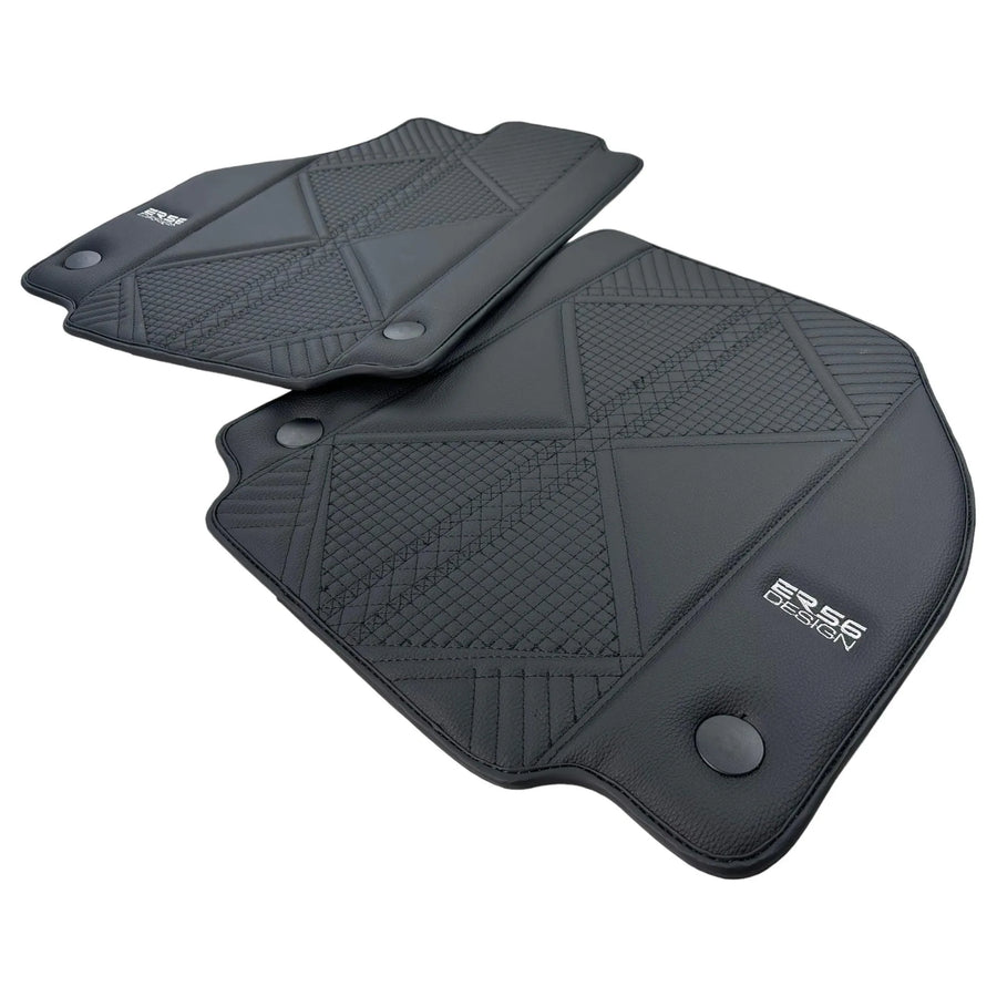 Tapis de sol en cuir noir pour Ferrari F8 Spider (2019-2023) ER56 Design - AutoWin