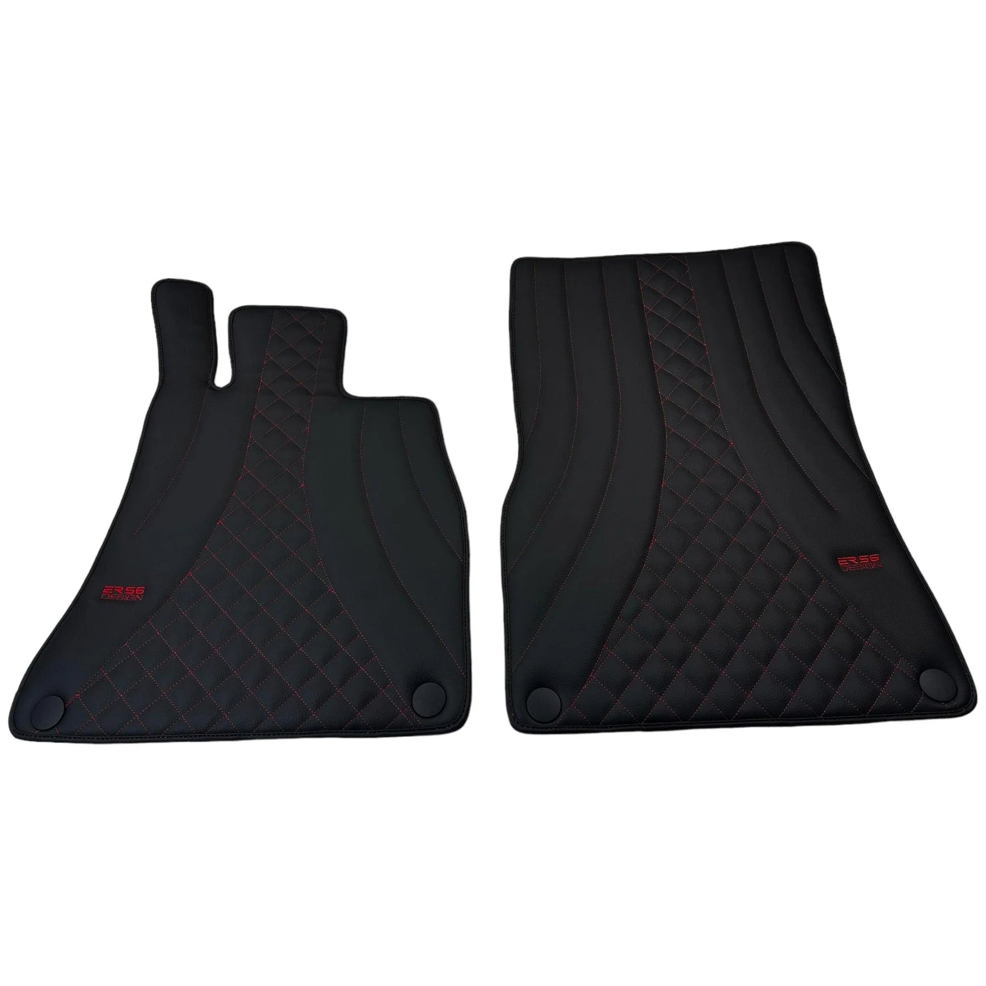 Black Leather Floor Mats For Mercedes Benz GLS-Class X167 Maybach (2020-2023) | ER56 Design