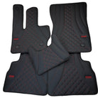 Black Leather Floor Mats for Mercedes-Benz G Class W463 2019-2022 ER56 Design - AutoWin