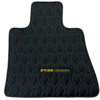 Black Leather Floor Mats for Rolls-Royce Ghost Series II (2021-2024) ER56 Design - AutoWin