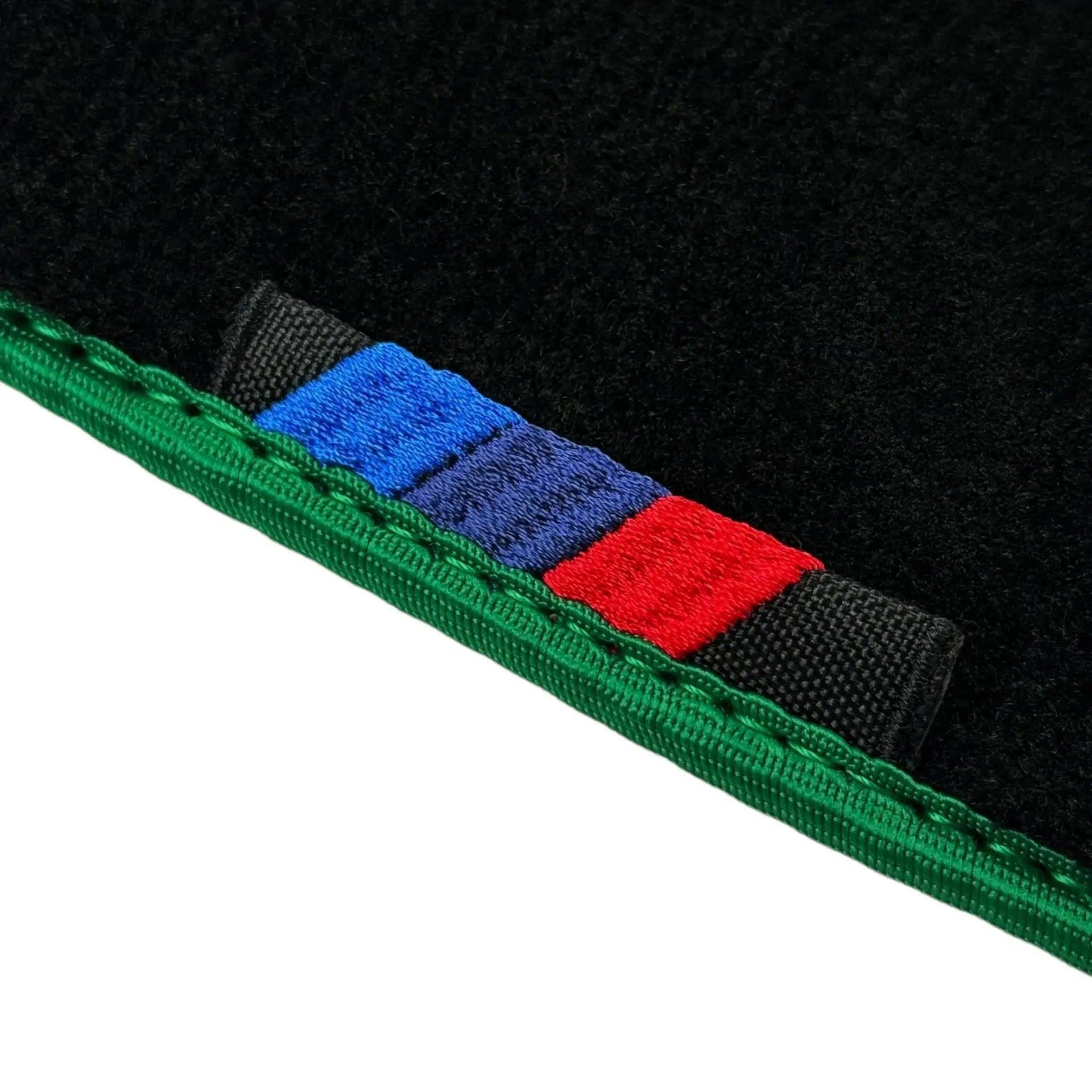 Black Mats For BMW 3 Series E46 4-door Sedan | Green Trim - AutoWin