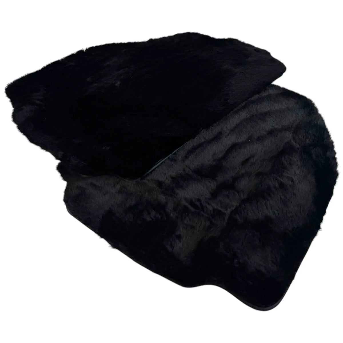 Black Sheepskin Floor Mats for Ferrari 488 Pista Spider (2019-2021)