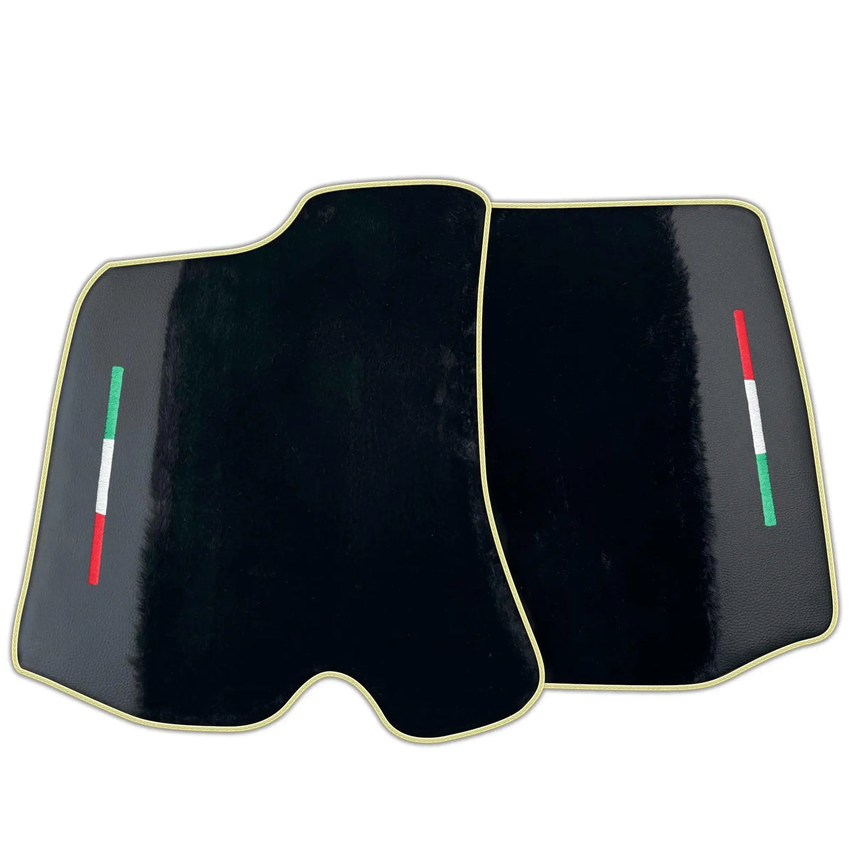 Black Sheepskin Floor Mats for Ferrari Portofino M (2018-2023) with Leather | Various Trim Colors