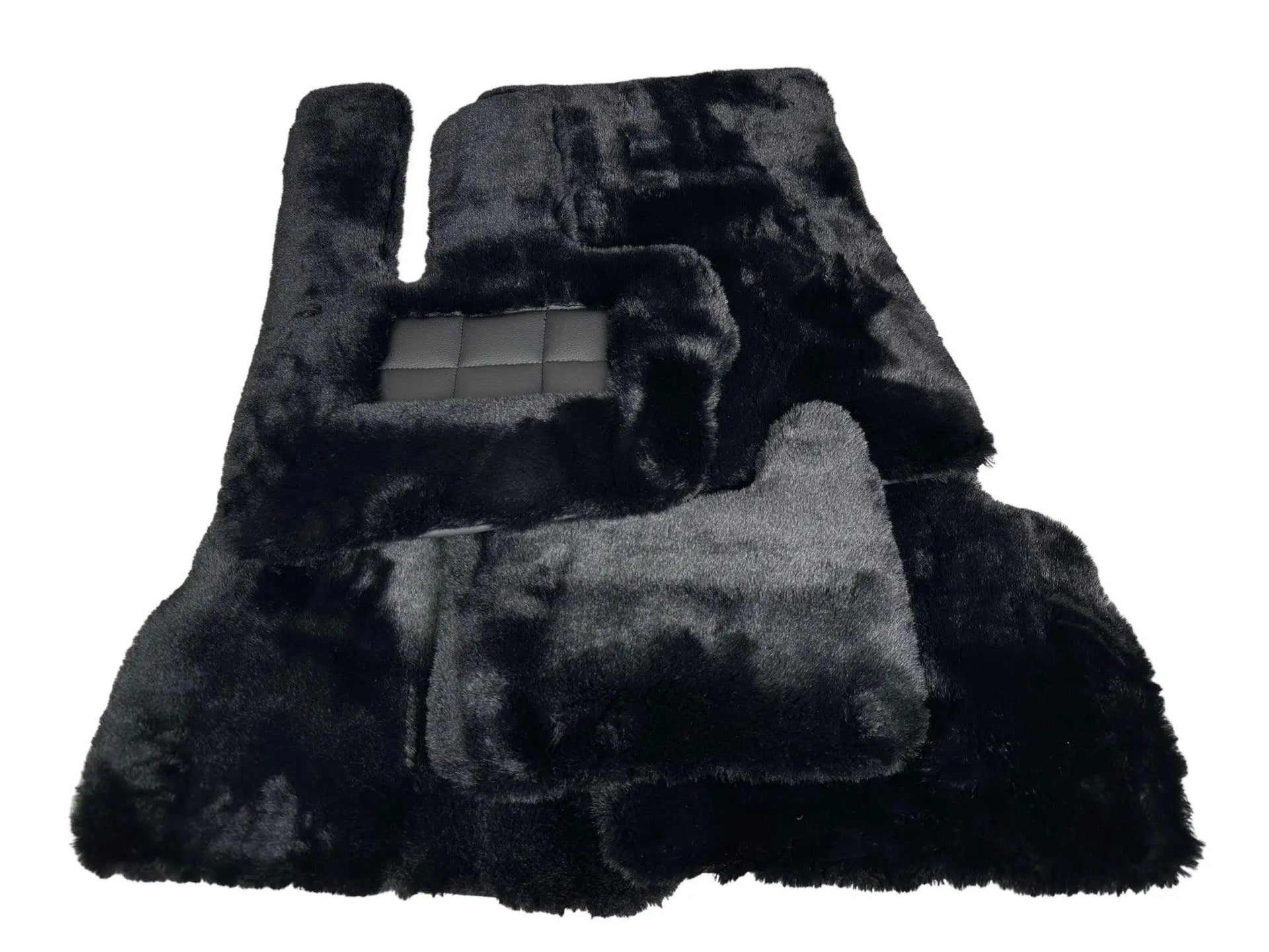 Black Sheepskin Floor Mats For Mercedes-Benz G Class W461 (1979-2008) ER56 Design - AutoWin