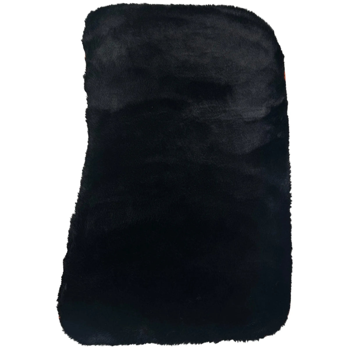 Black Sheepskin Floor Mats for Rolls-Royce Ghost Series II (2021-2024) I Orange Leather Trim - AutoWin