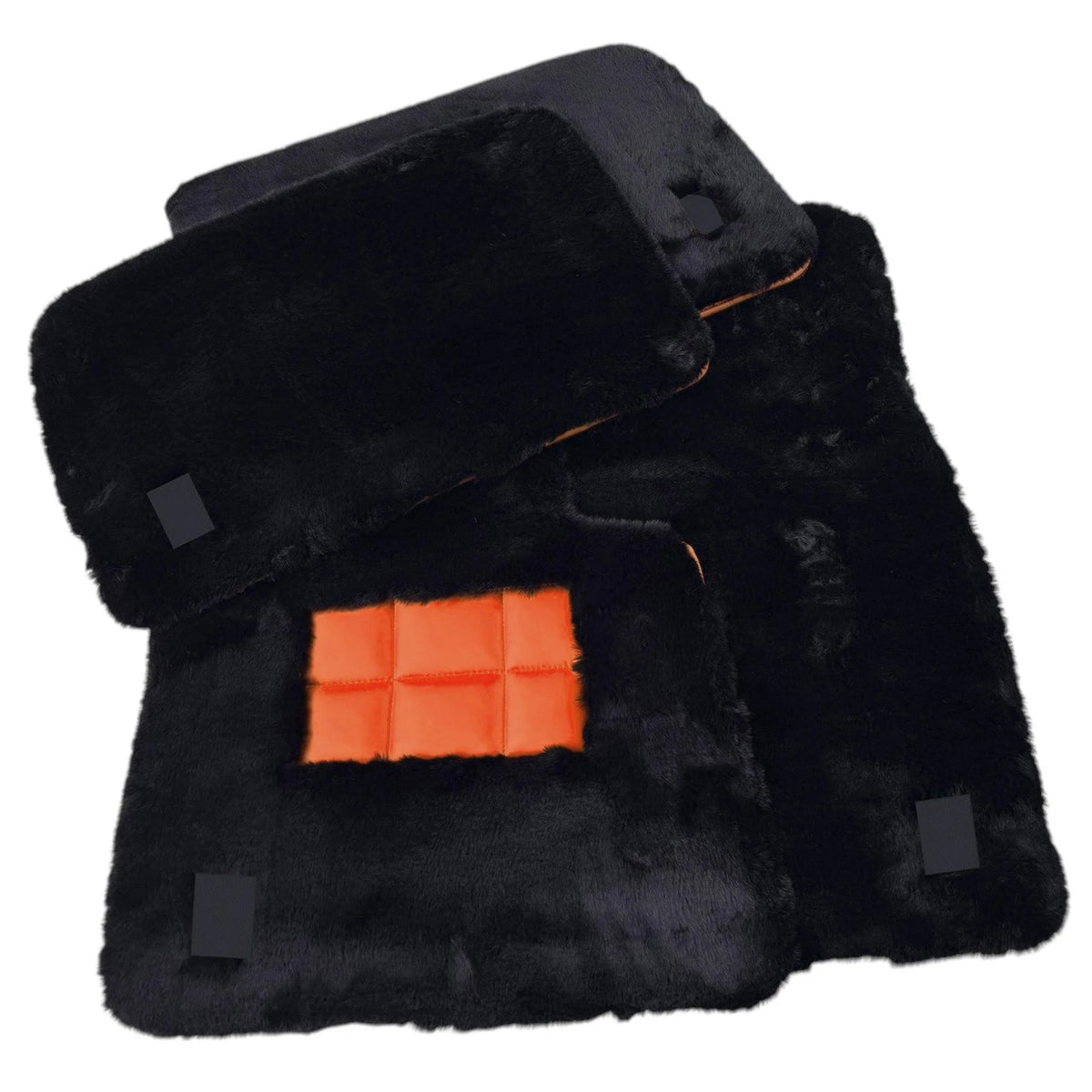 Black Sheepskin Floor Mats for Rolls Royce Wraith (2013–2023) Various Leather Colors
