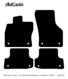Blue Floor Mats for Audi A3 - 5-door Sportback Hybrid (2021 - 2024) | ER56 Design - AutoWin