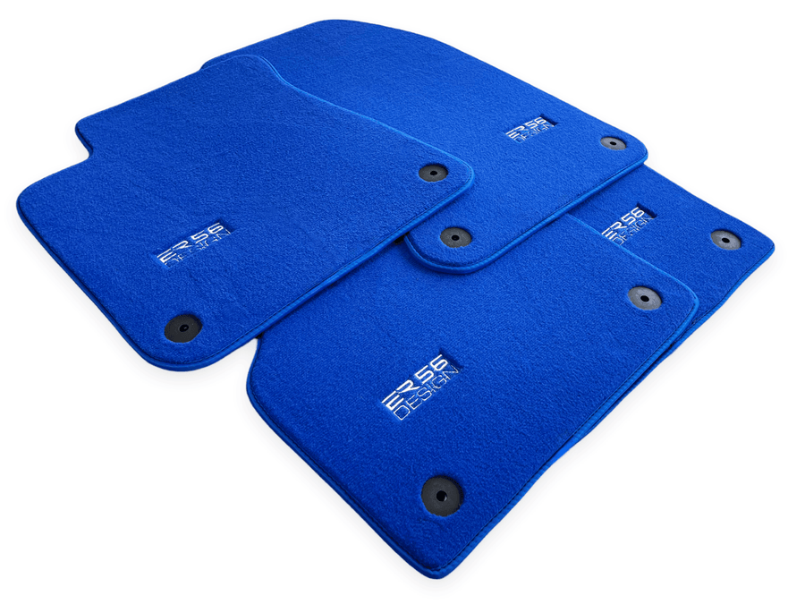 Blue Floor Mats for Audi A6 - C6 Sedan Facelift (2008-2011) | ER56 Design - AutoWin