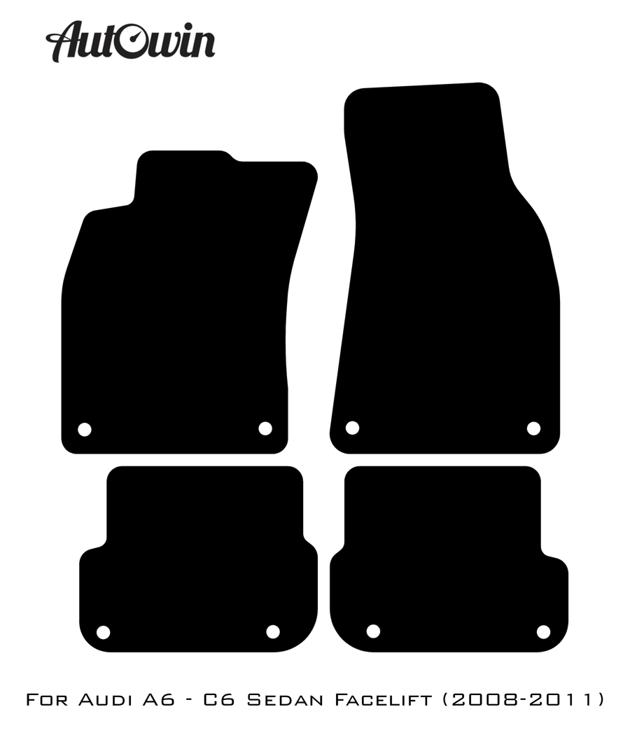 Blue Floor Mats for Audi A6 - C6 Sedan Facelift (2008-2011) | ER56 Design - AutoWin