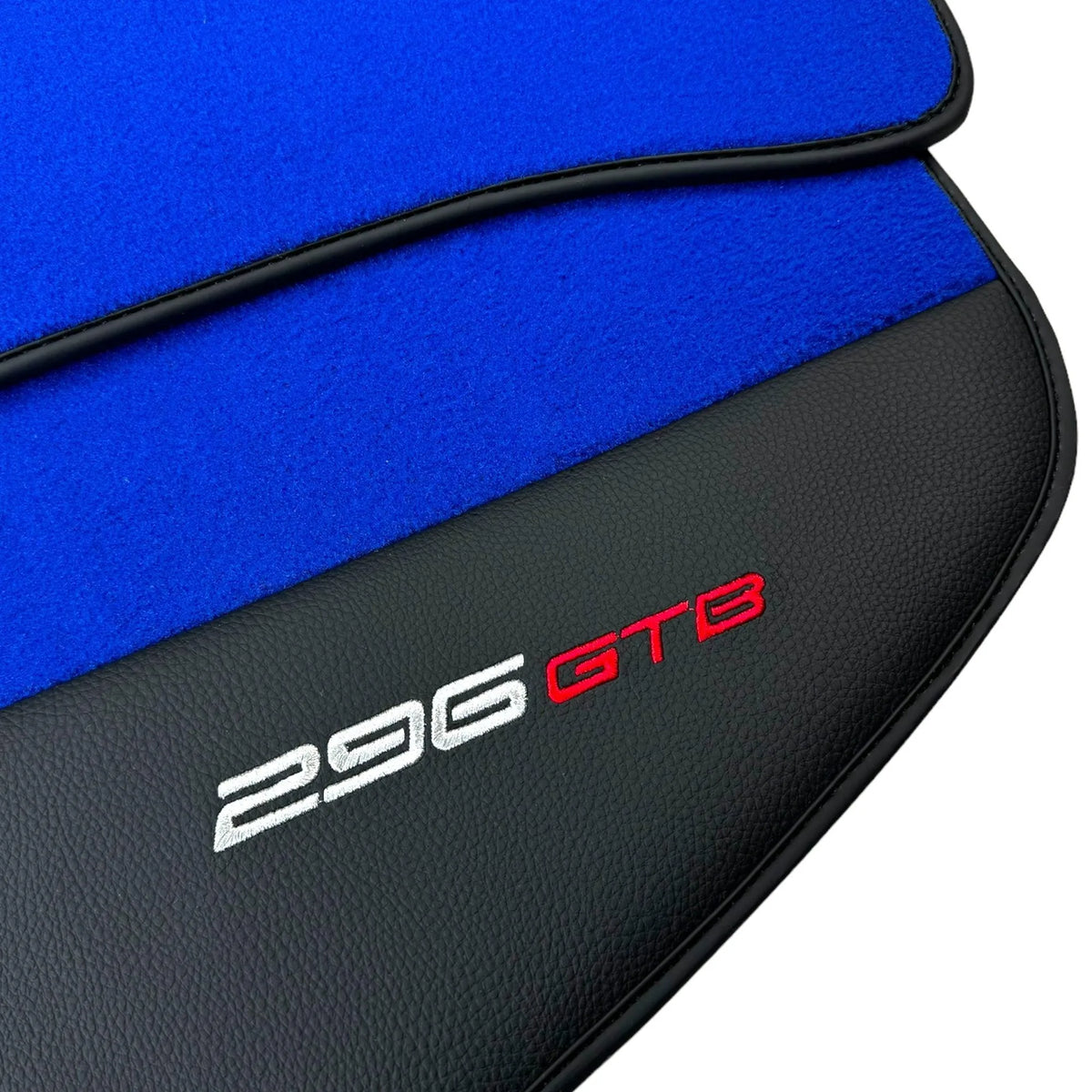 Blue Floor Mats for Ferrari 296 GTB (2022-2027) with Leather - AutoWin