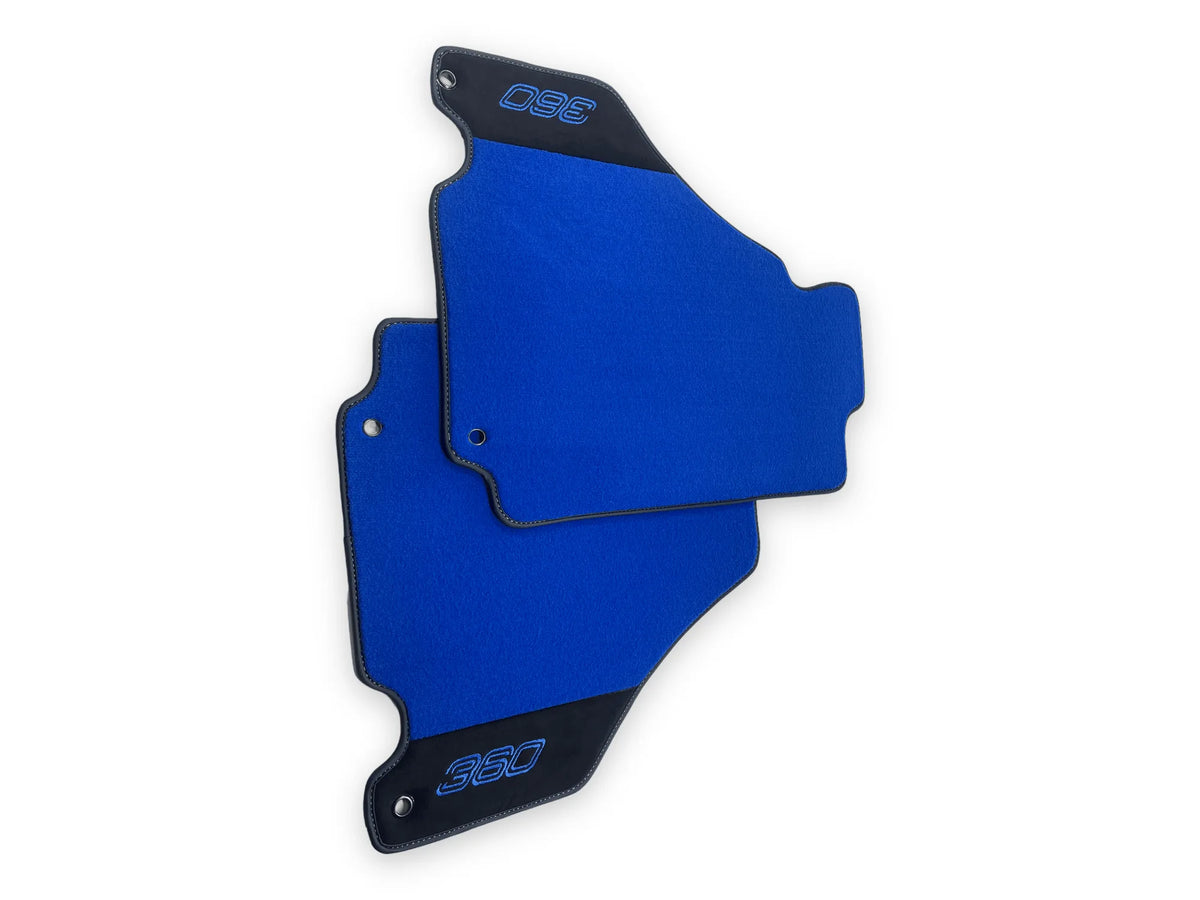 Blue Floor Mats For Ferrari 360 Modena 1999-2005 With Alcantara Leather - AutoWin