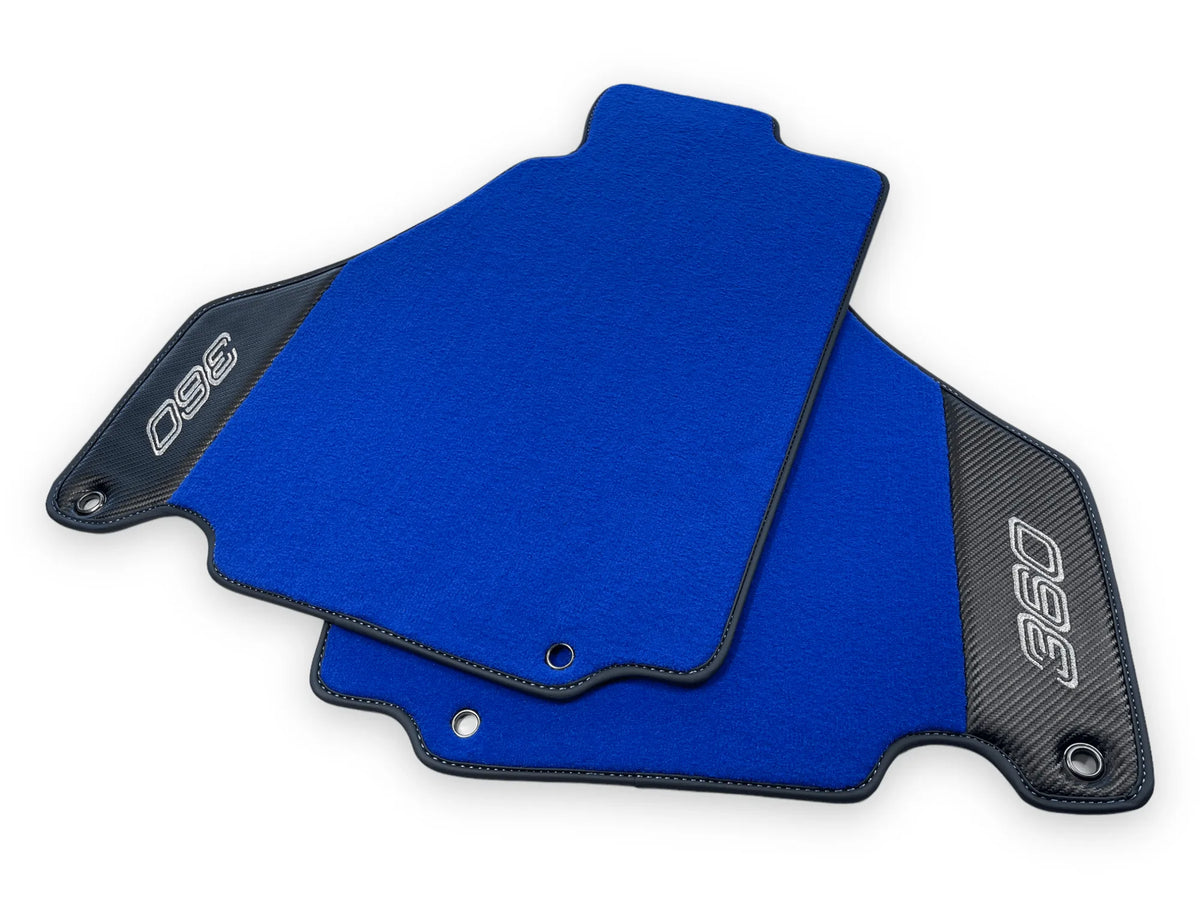 Blue Floor Mats For Ferrari 360 Modena 1999-2005 With Carbon Fiber Leather - AutoWin