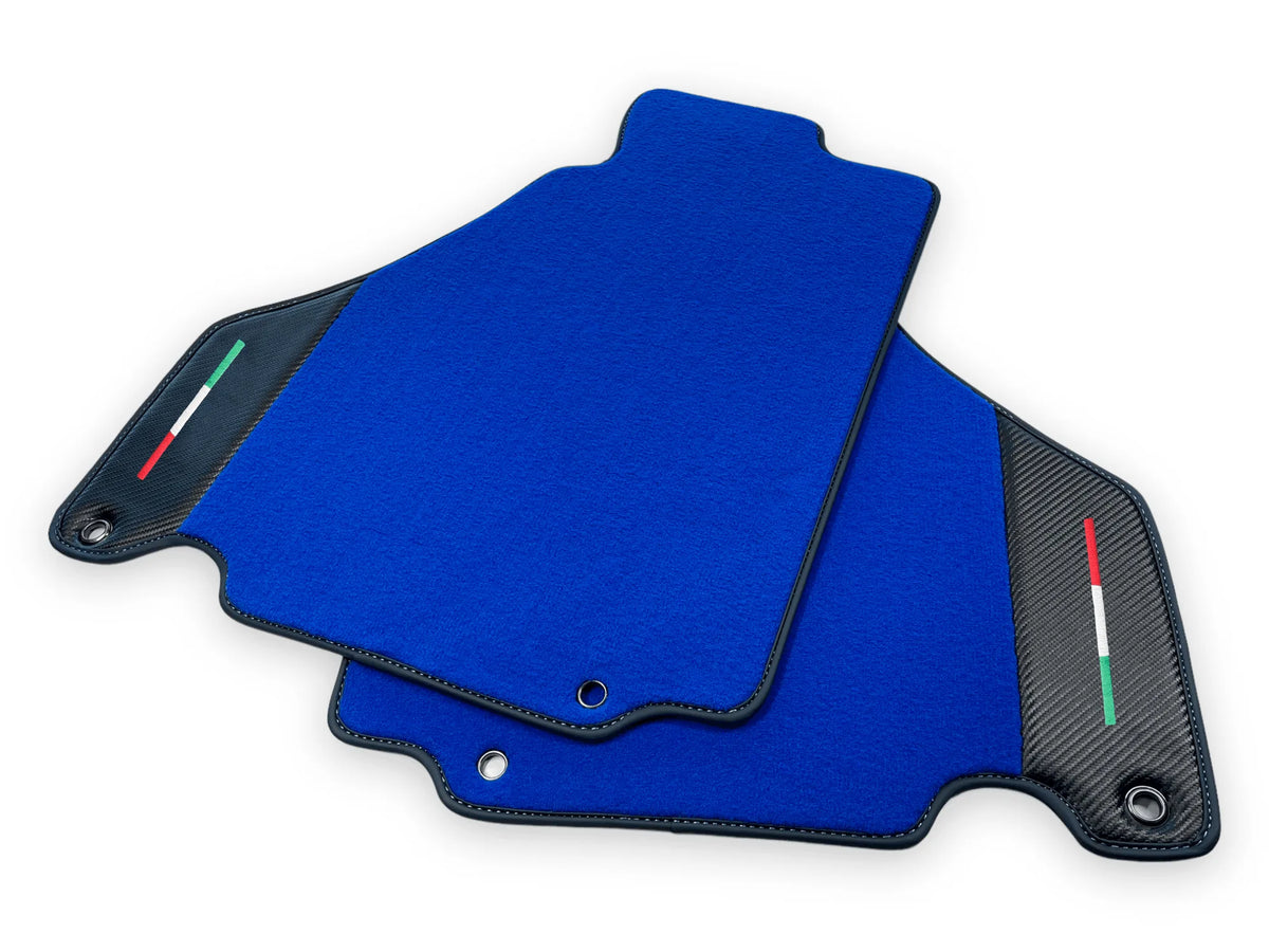 Blue Floor Mats For Ferrari 360 Modena 1999-2005 With Carbon Fiber Leather - AutoWin