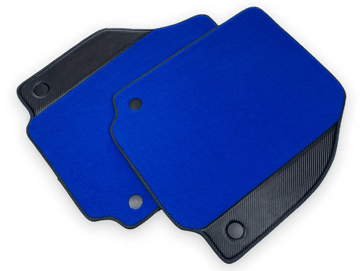 Blue Floor Mats For Ferrari 458 GT2 2012-2015 Carbon Fiber Leather