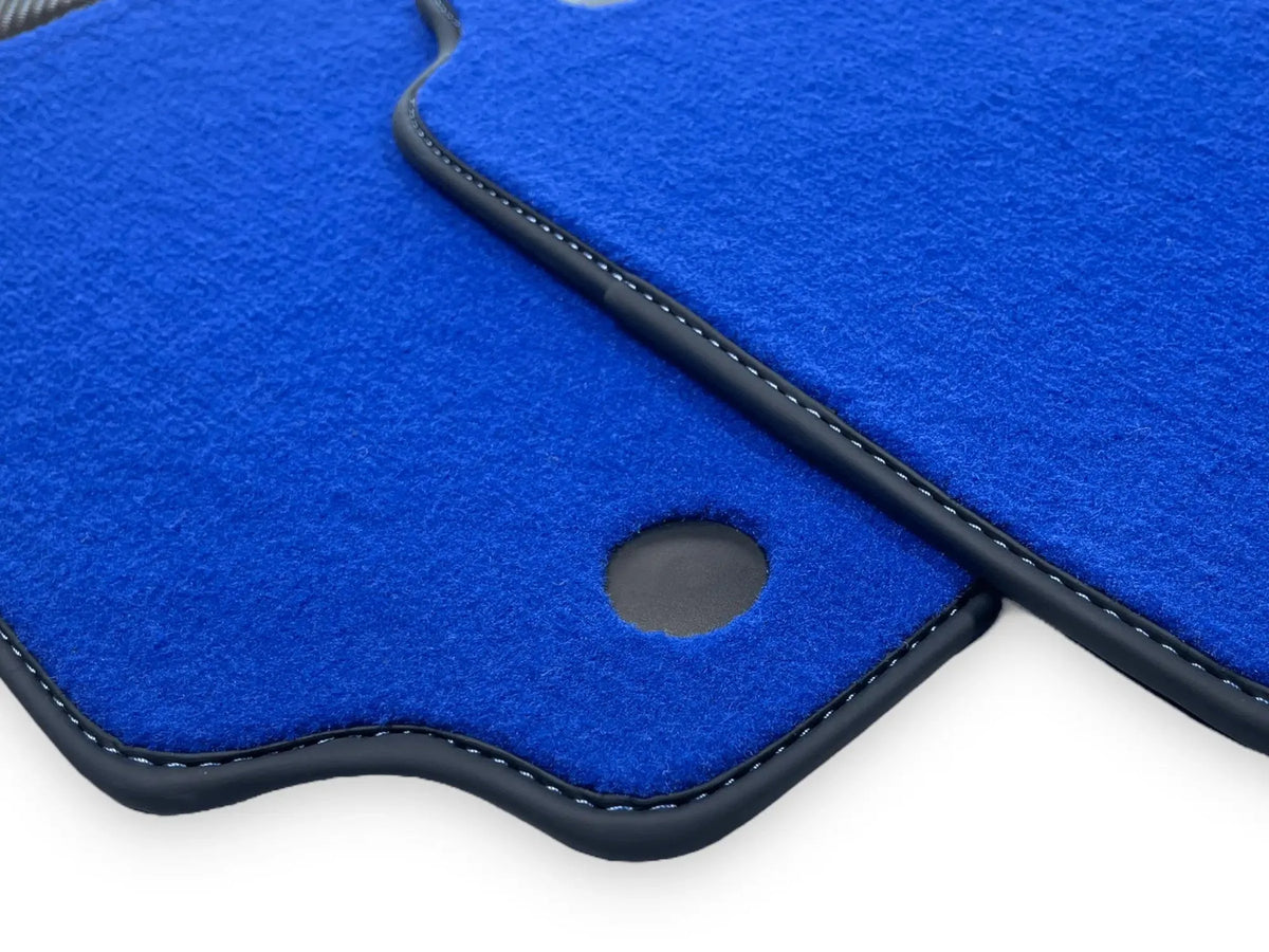 Blue Floor Mats For Ferrari 458 GT2 2012-2015 Carbon Fiber Leather | Italian Edition
