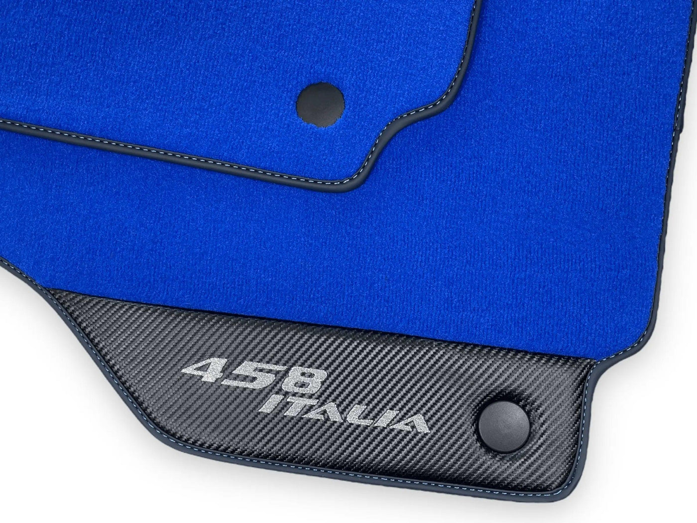 Blue Floor Mats For Ferrari 458 Italia 2009-2015 Carbon Fiber Leather - AutoWin