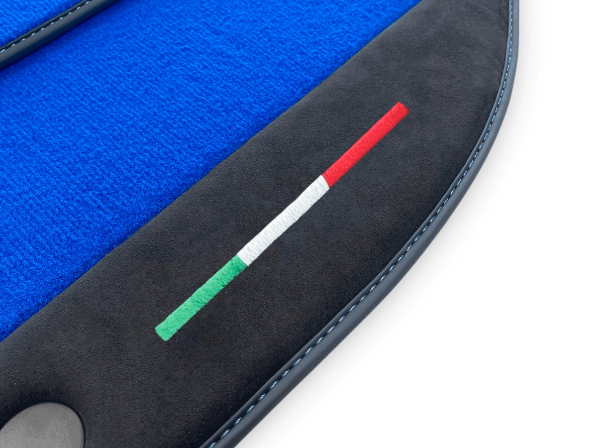 Blue Floor Mats For Ferrari 458 Italia 2009-2015 With Alcantara Leather - AutoWin