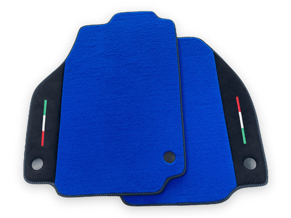 Blue Floor Mats For Ferrari 458 Italia 2009-2015 With Alcantara Leather - AutoWin