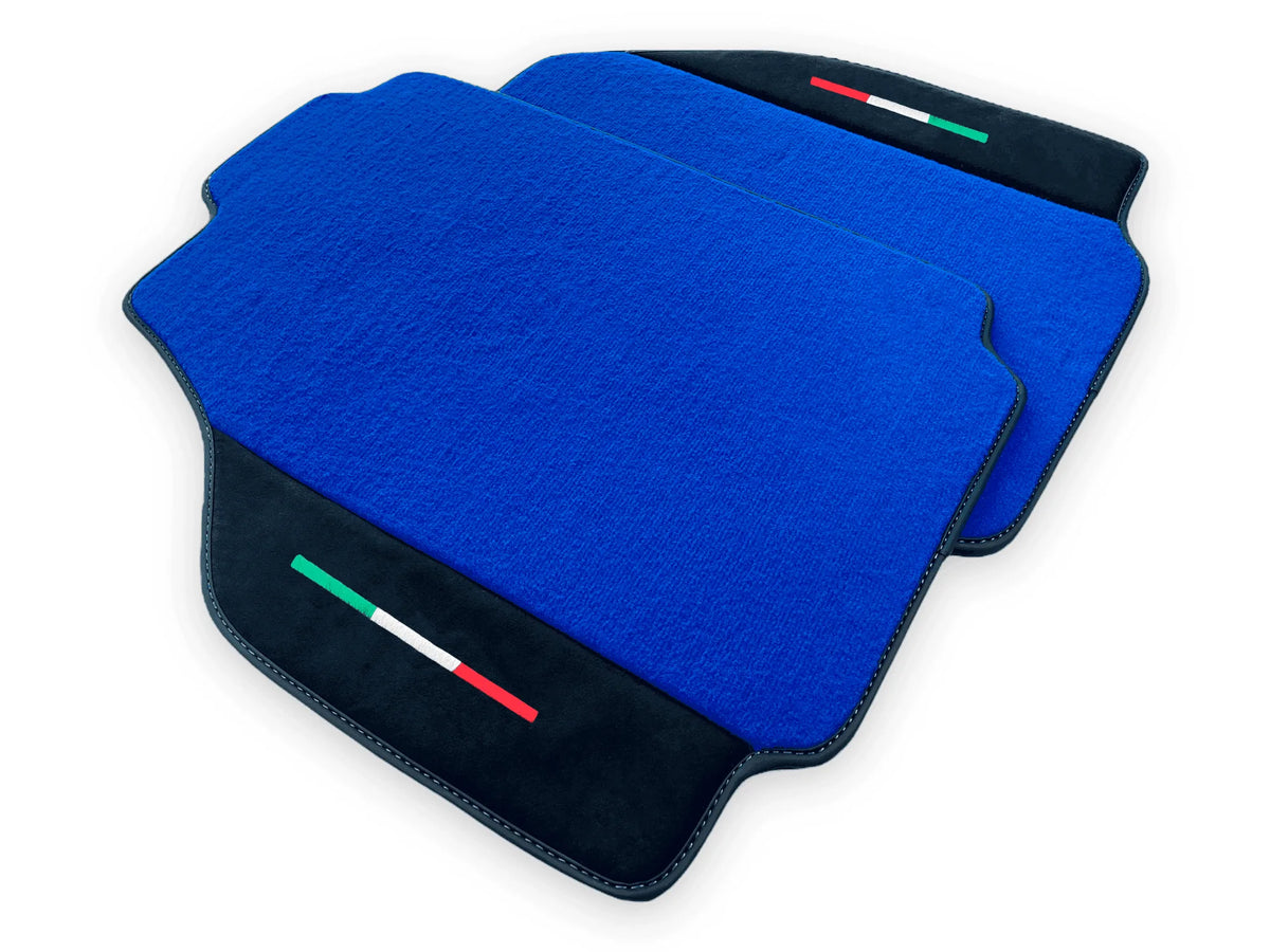 Blue Floor Mats For Ferrari 488 Pista Spider 2019-2021 With Alcantara Leather