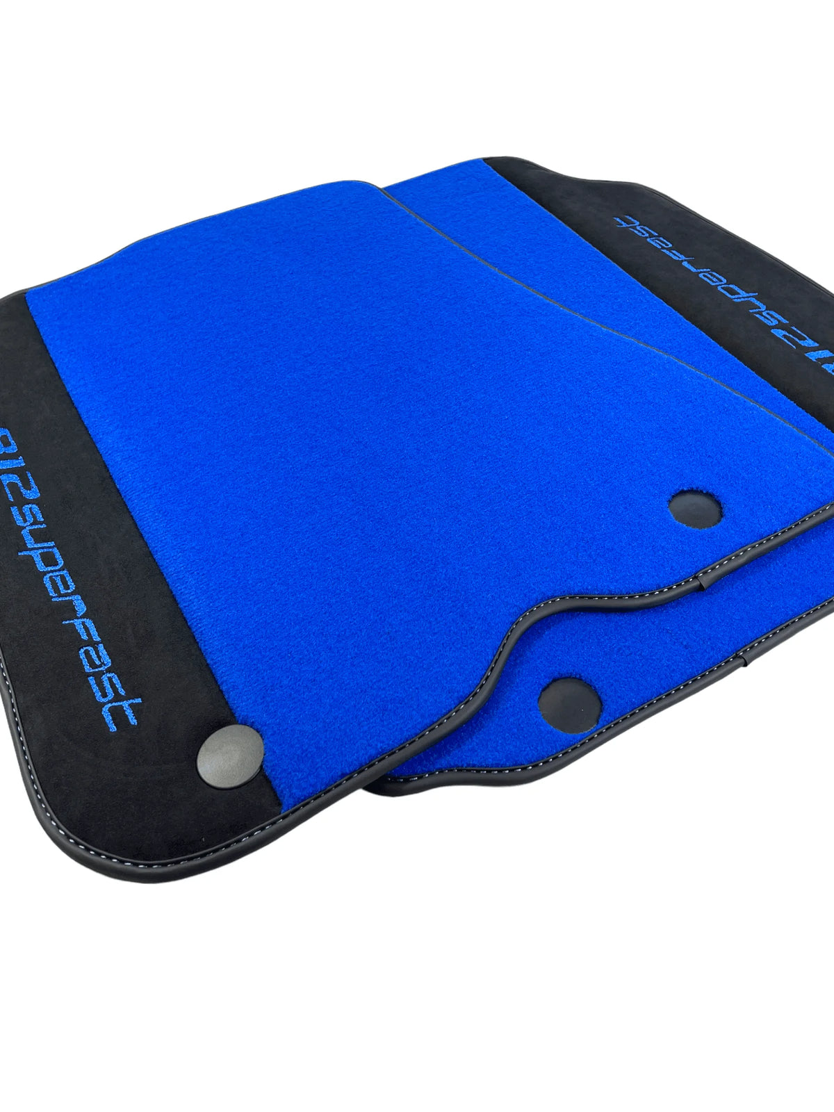 Blue Floor Mats For Ferrari 812 Superfast With Alcantara Leather - AutoWin
