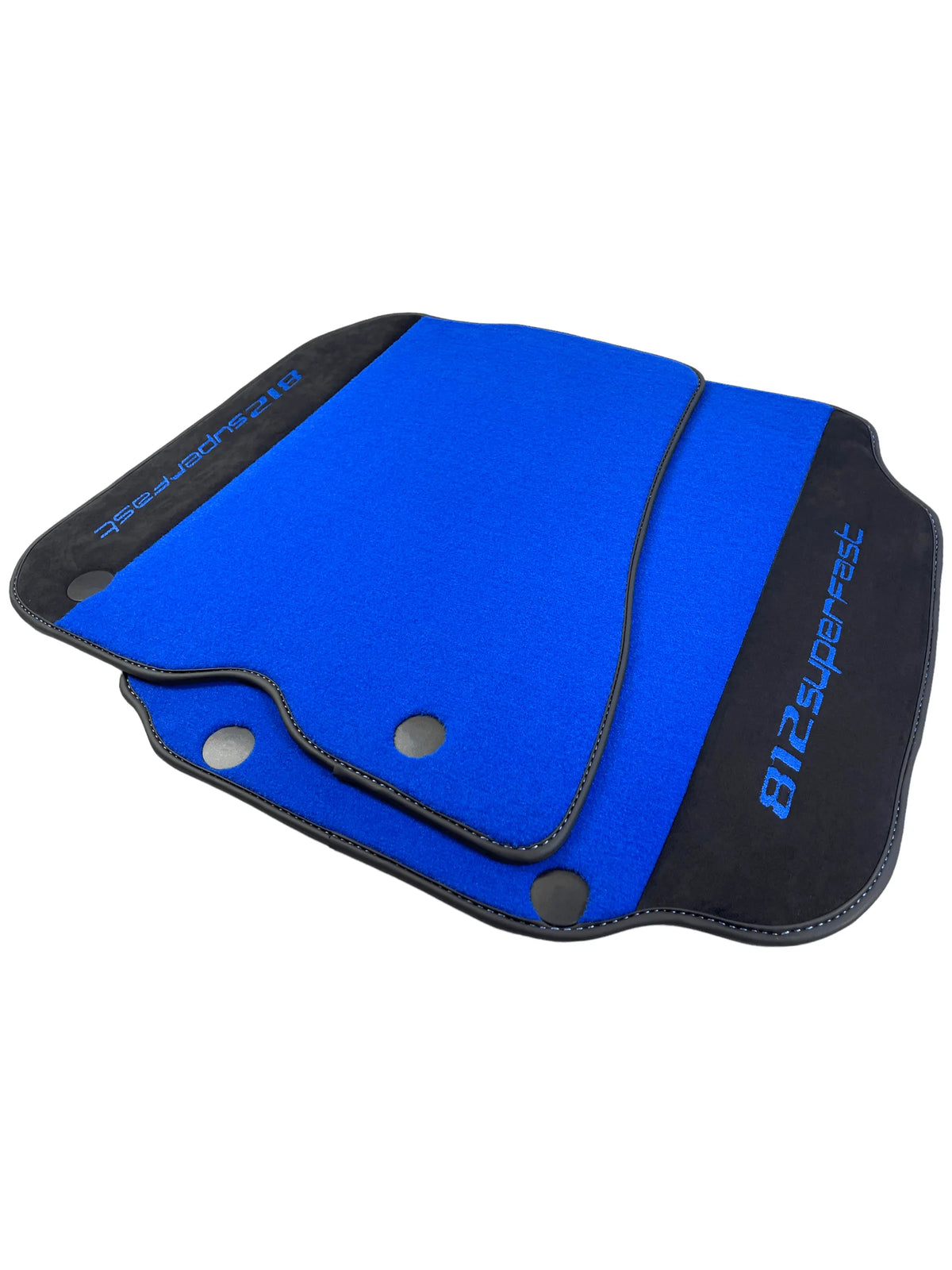 Blue Floor Mats For Ferrari 812 Superfast With Alcantara Leather - AutoWin