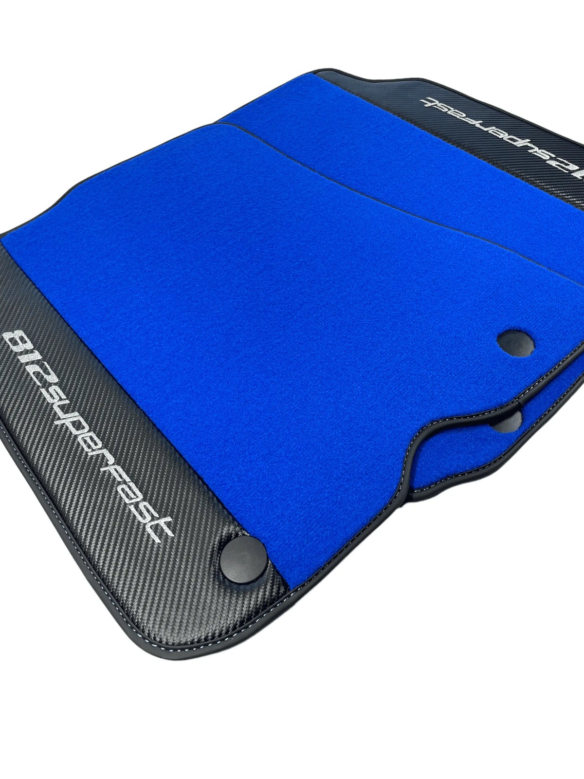 Blue Floor Mats For Ferrari 812 Superfast With Carbon Fiber Leather - AutoWin