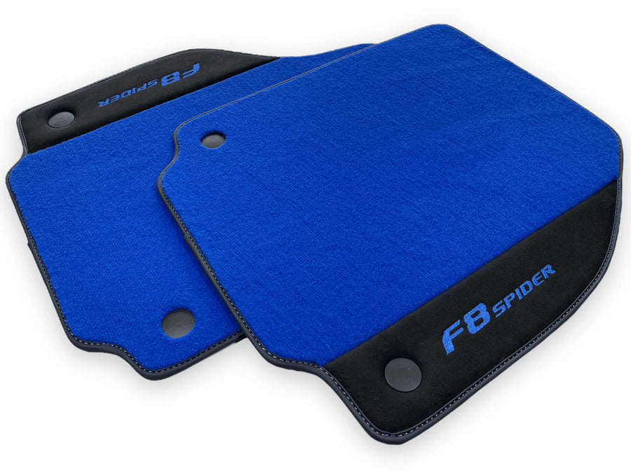 Blue Floor Mats For Ferrari F8 Spider 2019-2022 With Alcantara - AutoWin