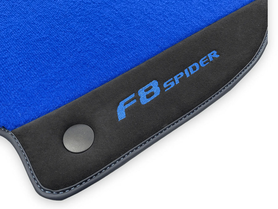Blue Floor Mats For Ferrari F8 Spider 2019-2022 With Alcantara - AutoWin