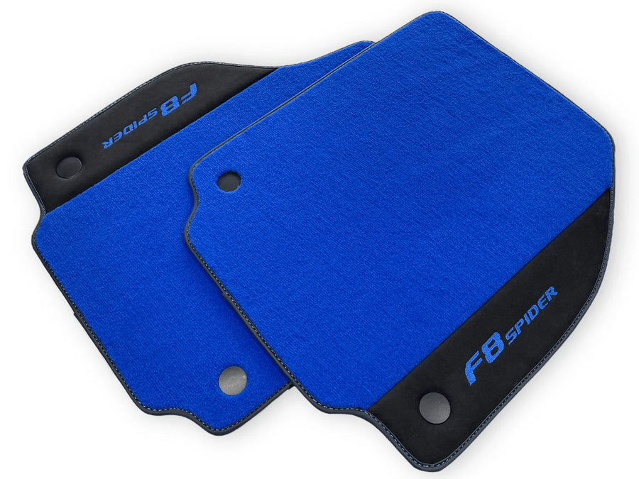 Blue Floor Mats For Ferrari F8 Spider 2019-2022 With Alcantara - AutoWin