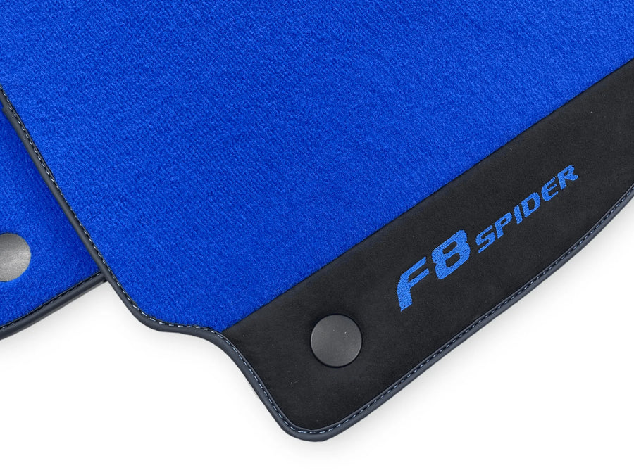 Blue Floor Mats For Ferrari F8 Spider 2019-2022 With Alcantara - AutoWin