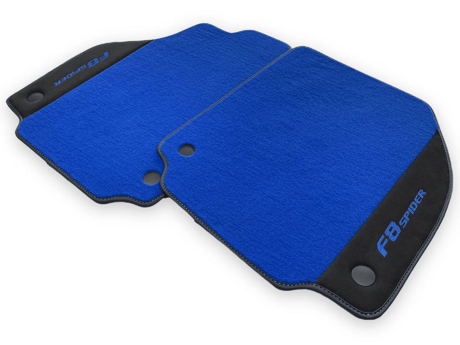 Blue Floor Mats For Ferrari F8 Spider 2019-2022 With Alcantara - AutoWin