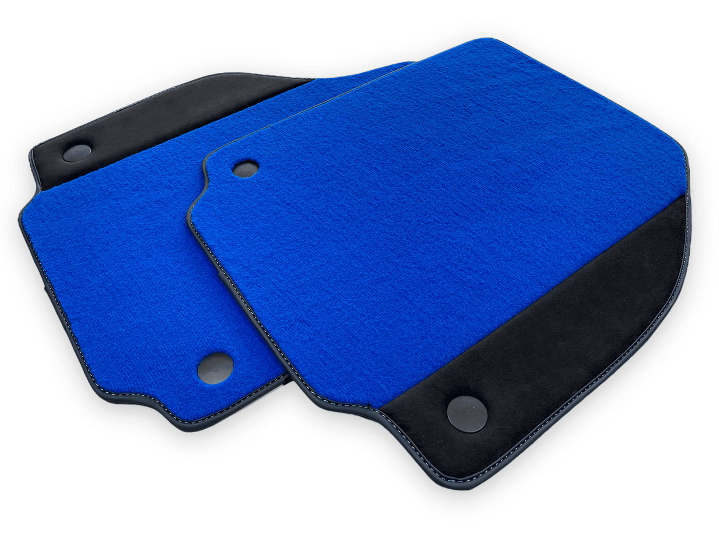 Blue Floor Mats For Ferrari F8 Tributo 2019-2022 With Alcantara Leather - AutoWin