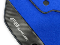 Blue Floor Mats For Ferrari F8 Spider 2019-2022 With Carbon Fiber Leather - AutoWin