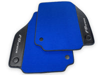Blue Floor Mats For Ferrari F8 Spider 2019-2022 With Carbon Fiber Leather - AutoWin