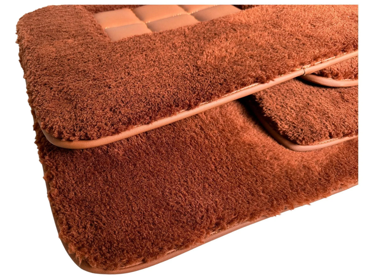 Brown Sheepskin Floor Mats For Rolls Royce Phantom VIII (2017-2024) ER56 Design Brand